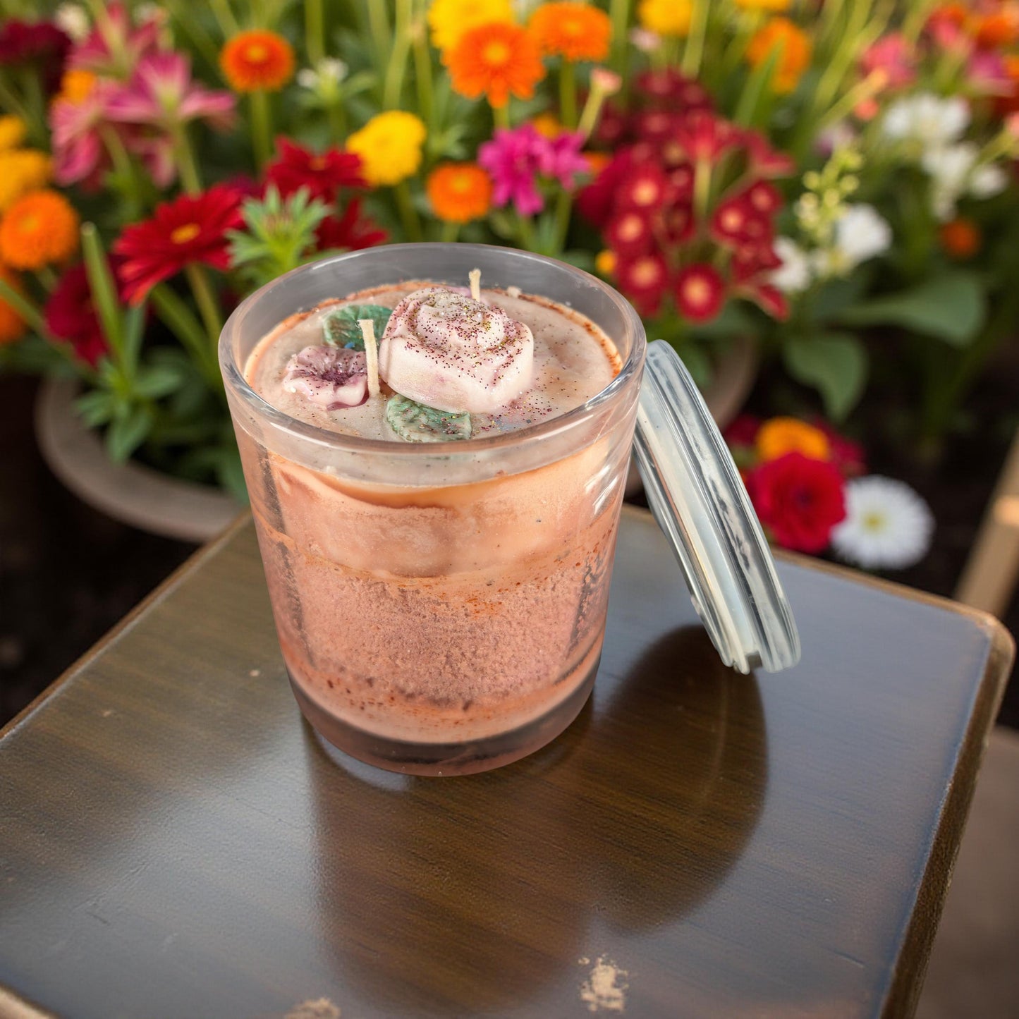 Large Flower Garden Candle