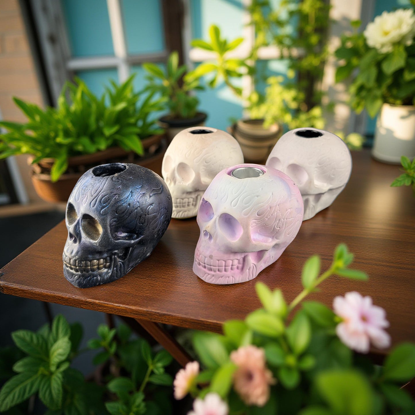 Decorative Skull Candle Holders