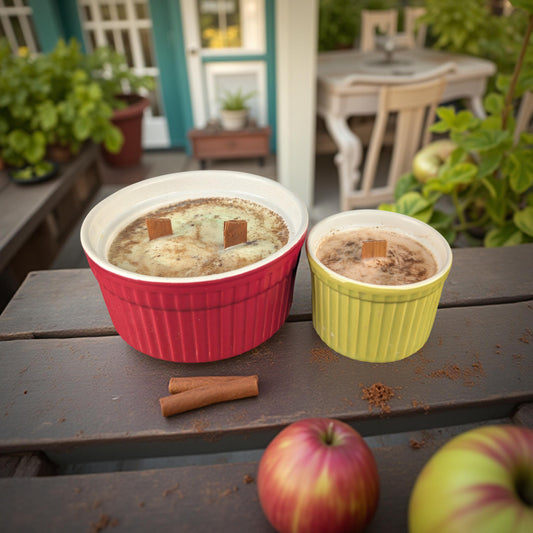 Apple and Cinnamon Ramekin Candles - 100% Natural